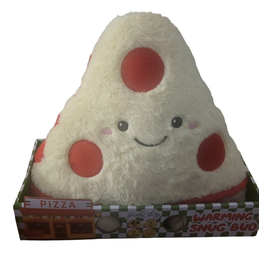 Pink Sky Pizza Warming Snug Bud Plush Calm & Soothe Agitated Kids Gift